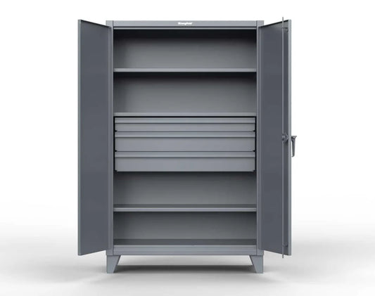 StrongHold Extreme Duty 12 GA Cabinet with 3 Drawers, 3 Shelves - 36 In. W x 24 In. D x 78 In. H 36-243-3DB