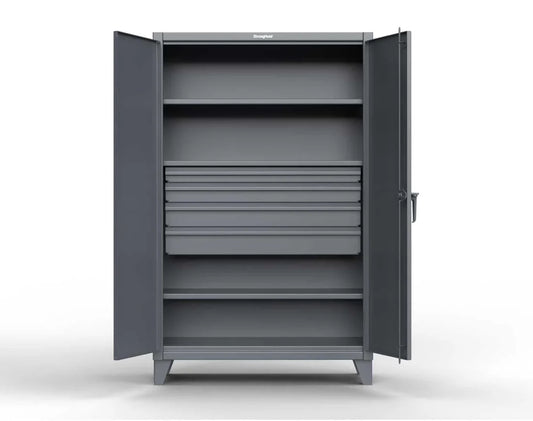 StrongHold Extreme Duty 12 GA Cabinet with 4 Drawers, 3 Shelves - 36 In. W x 24 In. D x 78 In. H 36-243-4DB