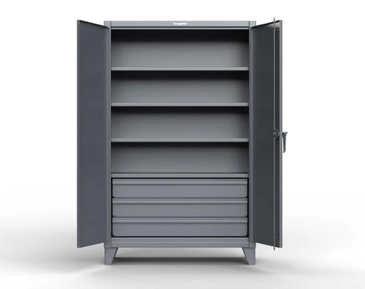 StrongHold Extreme Duty 12 GA Cabinet with 3 Drawers, 4 Shelves - 36 In. W x 24 In. D x 78 In. H 36-244-3DB