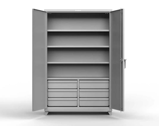 StrongHold Extra Heavy Duty 14 GA Cabinet with 6 Half-Width Drawers, 4 Shelves - 48 In. W x 24 In. D x 75 In. H 46-244-6/5DB