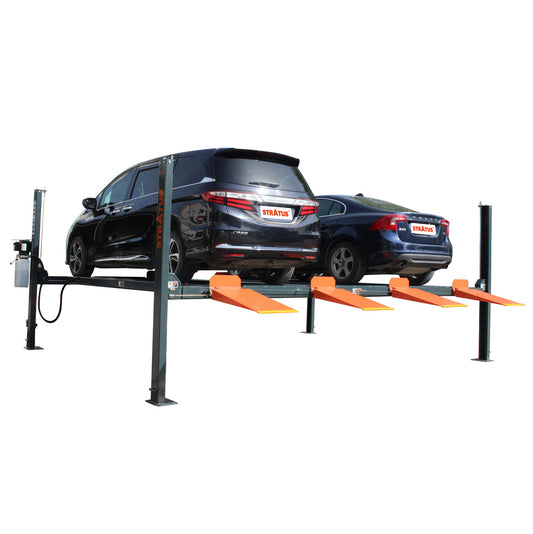 Stratus 4 Post 9,000 LBS Capacity Manual Release Double Parking Car Lift SAE-P49D