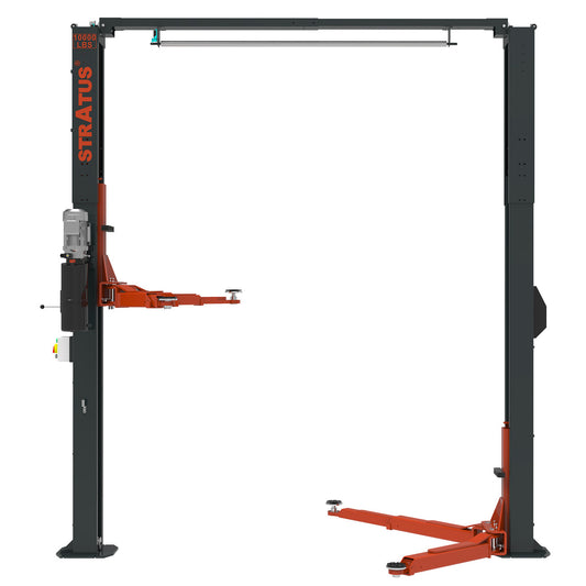 Stratus 2 Post Clear Floor, Height Adjustable
(138 1/8” - 148”), 10,000 lbs, SAE-C10A