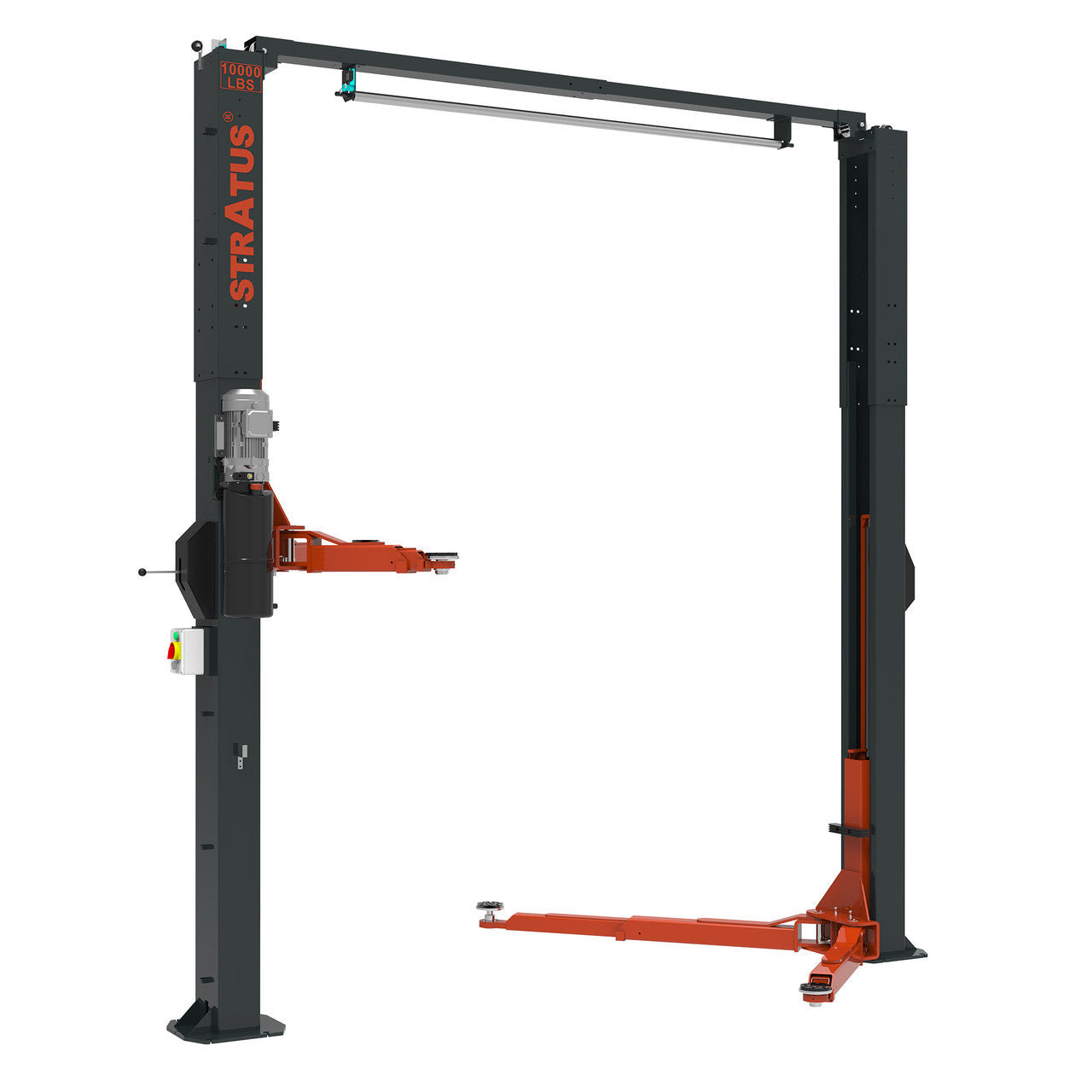 Stratus 2 Post Clear Floor, Height Adjustable
(138 1/8” - 148”), 10,000 lbs, SAE-C10A