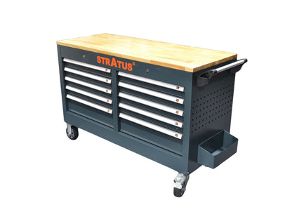 Stratus Heavy Duty Mobile 46" W 10-Drawer Tool Chest Workbench SAE-TL1046